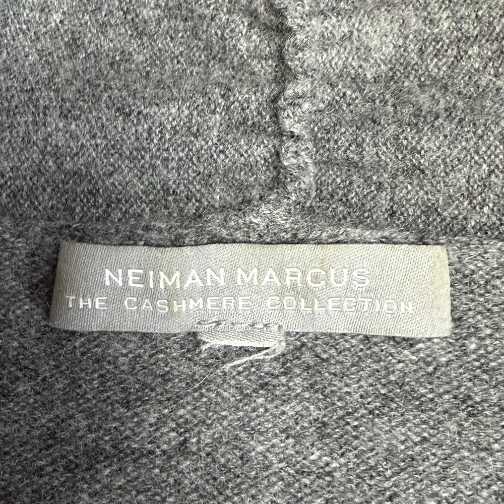 Neiman Marcus Sweater Womens XL Gray 100% Cashmere Wrap V Neck Pullover Knit - Picture 4 of 7